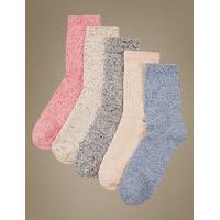 M&S Collection 5 Pair Pack Ankle High Socks