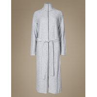 M&S Collection Striped Zip Through Dressing Gown