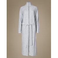 ms collection striped zip through dressing gown