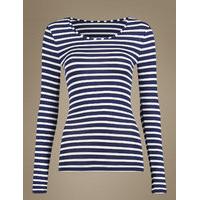 M&S Collection Heatgen Thermal Long Sleeve Striped Top