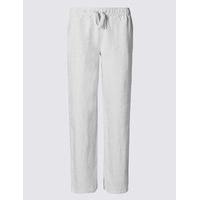 ms collection pure linen wide leg trousers