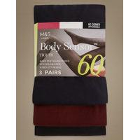 M&S Collection 3 Pair Pack 60 Denier Body Sensor Opaque Tights