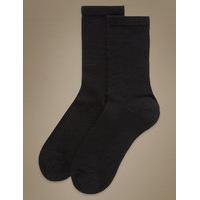 M&S Collection 2 Pair Pack Heatgen Ankle High Socks