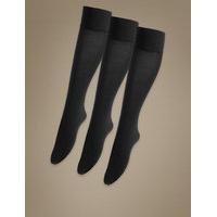 M&S Collection 3 Pair Pack Opaque Knee Highs