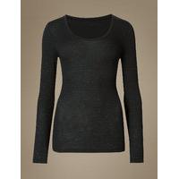 ms collection heatgen sparkle effect long sleeve thermal top