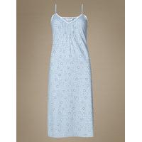 M&S Collection Cotton Blend Daisy Print Strappy Chemise