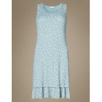 M&S Collection Built-up Shoulder Leaf Print Chemise