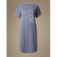 M&S Collection Slogan Print Short Nightdress