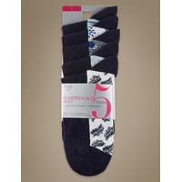 M&S Collection 5 Pair Pack Supersoft Ankle High Socks