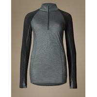 ms collection long sleeve zip neck thermal top with merino wool