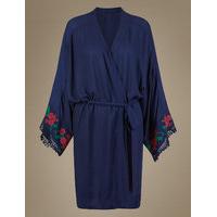 M&S Collection Modal Blend Embroidered Dressing Gown
