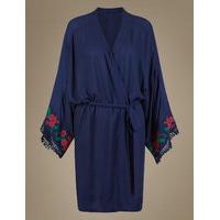 ms collection modal blend embroidered dressing gown