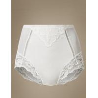 M&S Collection Medium Control Lace High Leg Knickers