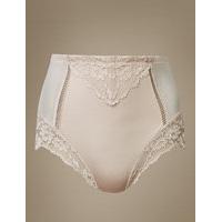 M&S Collection Medium Control Lace High Leg Knickers