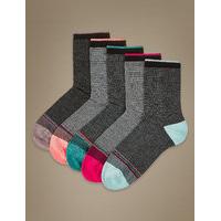 M&S Collection 5 Pair Pack Sumptuously Soft Ankle High Socks