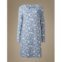 ms collection pure cotton floral print nightdress
