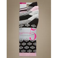 M&S Collection 5 Pair Pack Supersoft Socks with Silver Technology