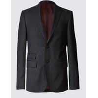 M&S Collection Luxury Charcoal Tailored Fit Wool Jacket