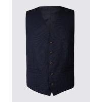 M&S Collection Indigo Textured Regular Fit Waistcoat