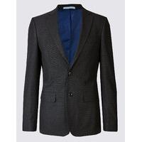 M&S Collection Charcoal Textured Slim Fit Jacket