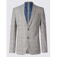 M&S Collection Checked Slim Fit Jacket