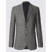 ms collection linen blend single breasted 2 button jacket