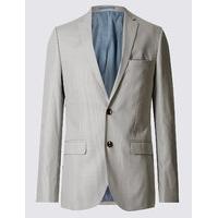 ms collection pure cotton textured tailored fit jacket