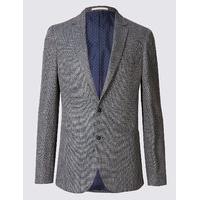 ms collection linen mix tailored fit jacket