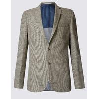 ms collection linen mix tailored fit jacket