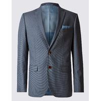 ms collection pure cotton textured tailored fit jacket