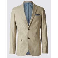 M&S Collection Pure Cotton Textured Tailored Fit Jacket