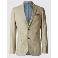 ms collection pure cotton textured tailored fit jacket