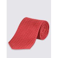 M&S Collection Pure Silk Spotted Textured Tie