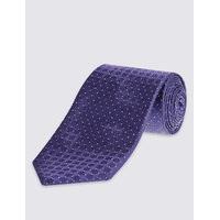 M&S Collection Pure Silk Spotted Textured Tie