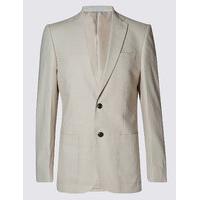 ms collection linen rich regular fit jacket