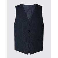 ms collection blue slim fit waistcoat