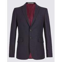 ms collection blue slim fit jacket