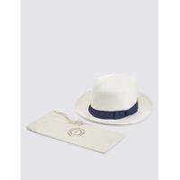 M&S Collection Handwoven Foldable Panama Hat