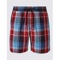 M&S Collection Quick Dry Checked Swim Shorts