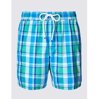 M&S Collection Quick Dry Checked Swim Shorts