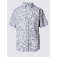 M&S Collection Cotton Rich Checked Shirt