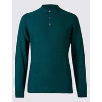 M&S Collection Merino Wool Blend Tailored Fit Jumper