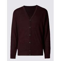 ms collection merino wool blend tailored fit cardigan