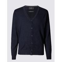 ms collection merino wool blend tailored fit cardigan