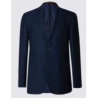 ms collection luxury pure new wool tailored fit 2 button blazer