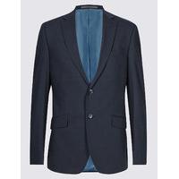 ms collection navy slim fit jacket