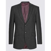 M&S Collection Charcoal Checked Slim Fit Jacket