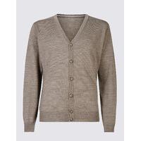 M&S Collection Merino Wool Blend Tailored Fit Cardigan