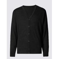 M&S Collection Merino Wool Blend Tailored Fit Cardigan