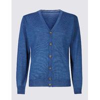 ms collection merino wool blend tailored fit cardigan